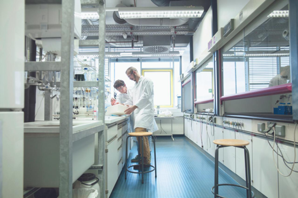 customers in a lab
