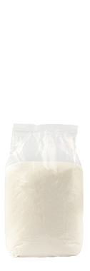 Transparent plastic bag of white powder
