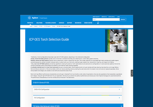 Agilent ICP-OES Supplies Torch Selection Guide