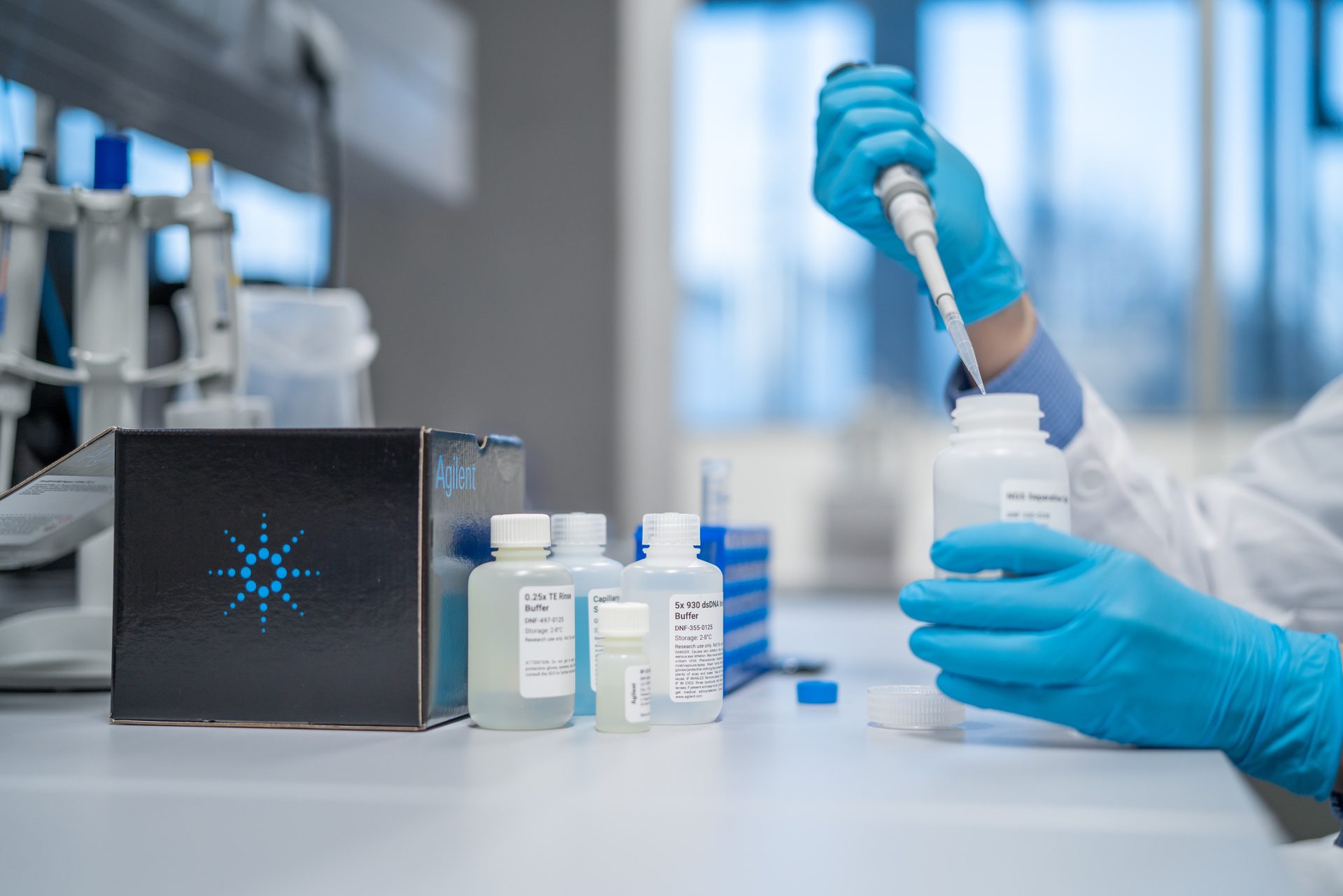 Scientist in a sample QC lab
