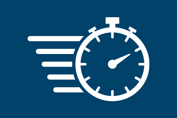 Stopwatch icon representing fast turnaround times and efficient sample QC.