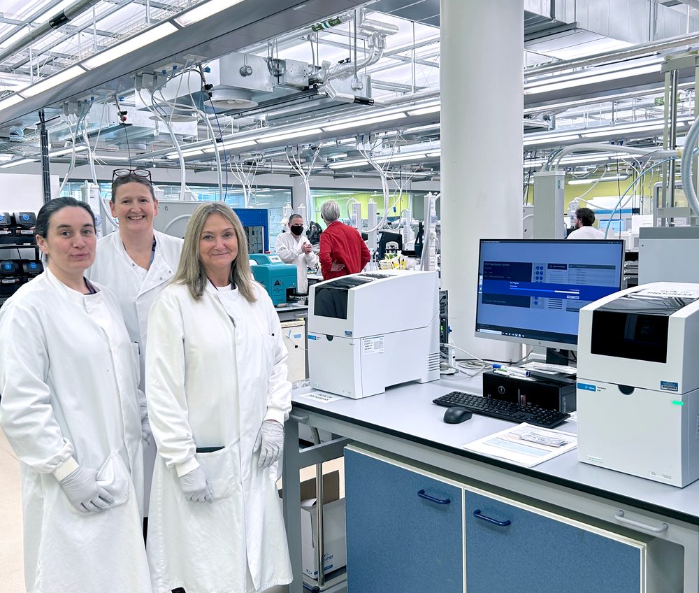 Liz Easthope and fellow scientists at Wellcome Sanger Institute, UK