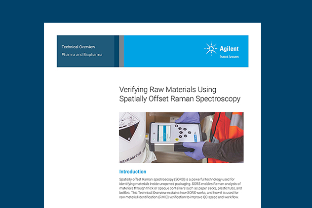 Verifying Raw Materials Using Spatially Offset Raman Spectroscopy