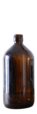 Large amber glass bottle