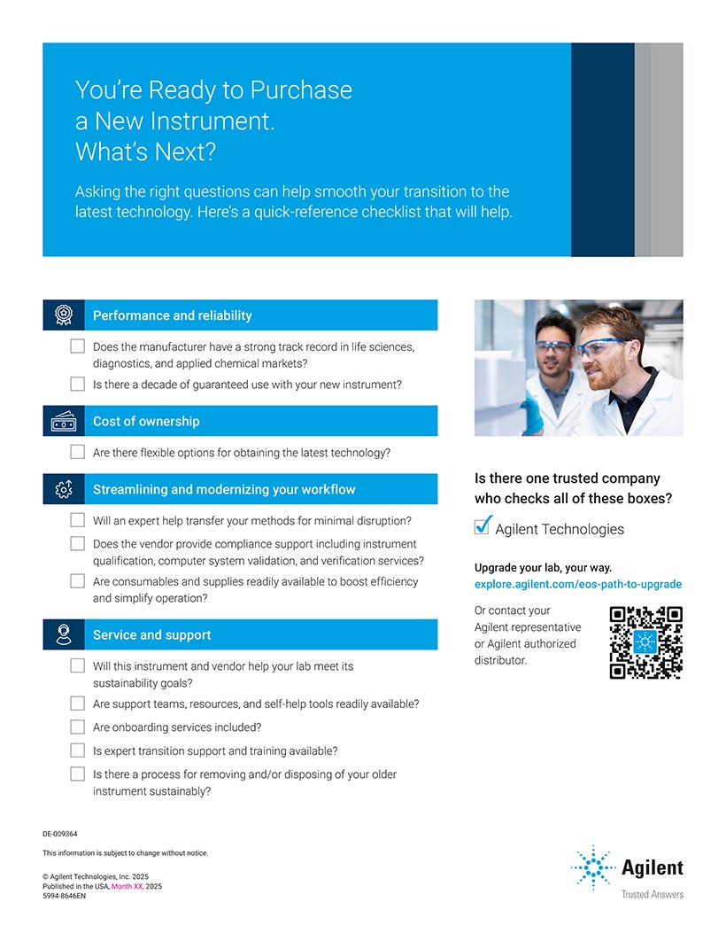 Instrument upgrade checklist